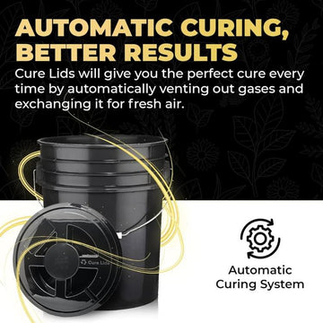 Automatic Smart Ai Curing Gamma Seal Storage Container Lids with Adapter Ring Fits 3.5, 5, 6 & 7 Gallon Buckets Smart Curing Technology